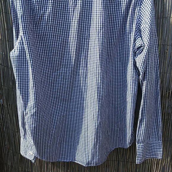 J. Crew Navy White Checked Long Sleeve Lightweight Button Down Slim Fit - L - Picture 11 of 12